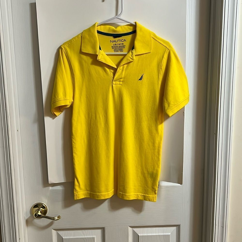 Nautica size large 14/16 youth boys yellow polo.